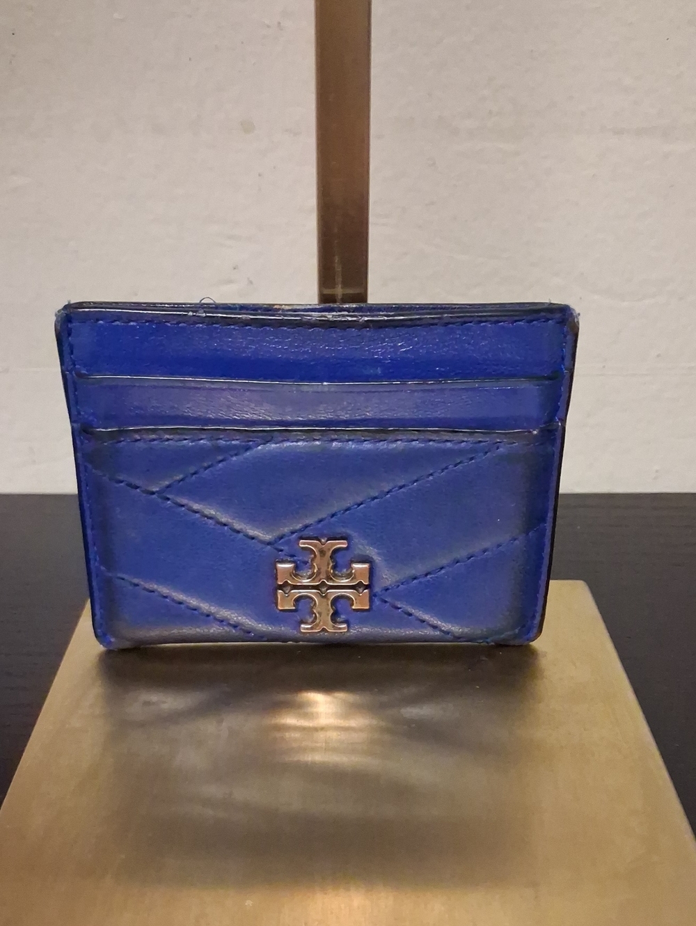 Tory Burch Blue Leather Mini Card Holder - Picture 2 of 11